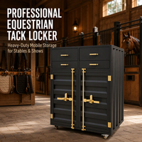 Armoire de rangement mobile robuste et verrouillable pour équipement équestre avec porte-selle pour écurie
