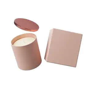 Custom Kraft Paper Boxes for Luxury Soy Wax Candle Glass Jars Handmade Gift Packaging with Elegant Tube Design