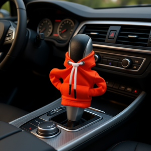 Mini-housse de levier de vitesse pour voiture, en PU orange, garniture intérieure pour pommeau de levier de vitesse - Product Image 2