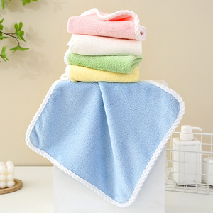 Toallas cuadradas de coral Xinshang, paquete de 20, colores surtidos, absorbentes y sin pelusas, para niños - Product Image 3