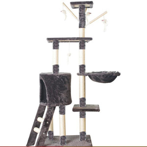 Mobilier pour chat : Arbre à chat 5 niveaux avec plateformes, poteaux à gratter en sisal, lit et jouet en fourrure - Product Image 6