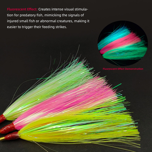 Señuelo de Pesca de 11.5 cm, Diseño de Sirena Marina, Cabeza de Cobre, PVC, Cola de Mylar, para Pesca de Atún, Pargo, Lubina, Calamar, Agua Salada - Product Image 4