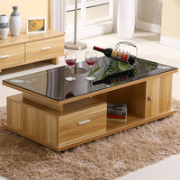 Table basse design pour salon avec rangement intégré, idéale comme table d'appoint de canapé