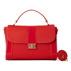 Bolso de Mano Fana Clara para Mujer, Rojo M3861, Patrón de Serpiente, Cuero PU, Solapa con Cadena, Gran Capacidad, Forma de Media Luna - Product Image 1