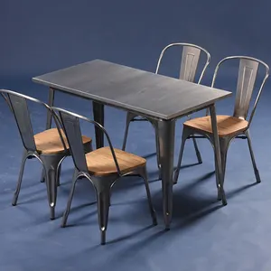 Atacado china metal café usado tabelas e cadeiras para restaurantes