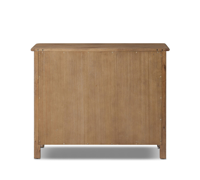 Commode rustique à 4 tiroirs en bois clair avec poignées en bois pour chambre à coucher