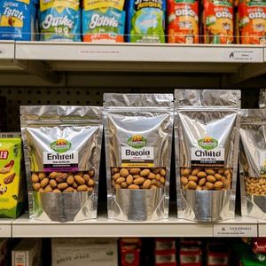 Emballage imprimé personnalisé pour chips Pochette debout en mylar avec fermeture à glissière refermable pour snacks tropicaux/plantain/film barrière aux noix - Product Image 2