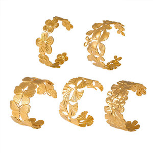 Custom Luxury 316L Stainless Steel 14k 18k Pvd Gold Plated Women's Fashion <b>Bracelet</b> & <b>Bangles</b> Fashion Cuff <b>Bracelets</b> for Women - Product Image 5