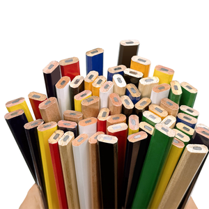 Crayon de charpentier HB octogonal ovale coloré BECOL en gros, avec logo personnalisé, en bois épais, pour le travail du bois - Product Image 1