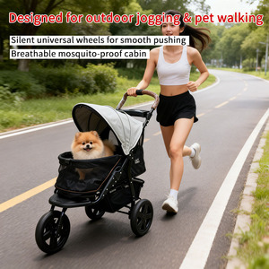 JXB PG8350 Carrito de Paseo <span class=keywords><strong>para</strong></span> Mascotas de 3 Ruedas con Rueda Trasera Grande, Ligero, <span class=keywords><strong>para</strong></span> <span class=keywords><strong>Perros</strong></span> y Gatos Pequeños y Medianos - Product Image 6