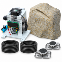 Aérateur de bassin à roche artificielle 95 LPM avec moteur BLDC, 2 ensembles de diffuseurs, système d'aération double alimentation solaire et CA pour bassin à poissons de 1 acre