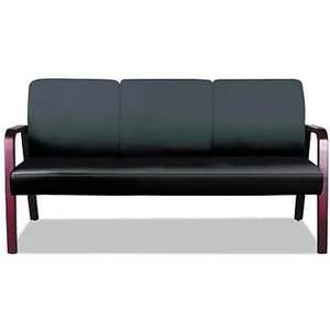 Sofá de Recepción Alera de 3 Plazas, 65.75w X 26d.13 X 33h, Negro/Mogoní, para Áreas de Espera - Product Image 3