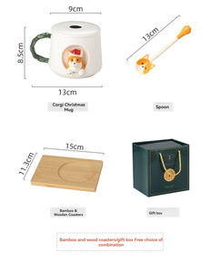 Cute 3-D Ceramic <b>Dog</b> Mug with Lid and Spoon Perfect Gift for Coffee and Tea Cups & Saucers - Product Image 6