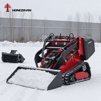 Chargeuse compacte à roues de 700 kg et 850 kg, homologuée EURO 5 EPA CE, à quatre roues motrices, avec brise-roche hydraulique, charrue rotative et balayeuse, pour commande en gros