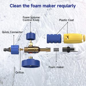 Pour <span class=keywords><strong>Karcher</strong></span> Nilfisk accessoires <span class=keywords><strong>de</strong></span> <span class=keywords><strong>lavage</strong></span> <span class=keywords><strong>de</strong></span> voiture <span class=keywords><strong>buse</strong></span> <span class=keywords><strong>de</strong></span> rondelle en mousse 1/4 connecteur rapide neige mousse Lance canon générateur propre voiture - Product Image 4