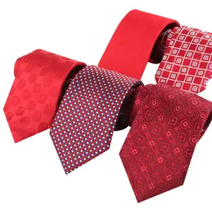 厂家直销批发廉价婚礼领带100% 丝红领带男士