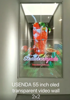 Écran tactile OLED transparent vertical 2x2 de 55 pouces pour affichage numérique, mur vidéo pour magasin de détail et ascenseur
