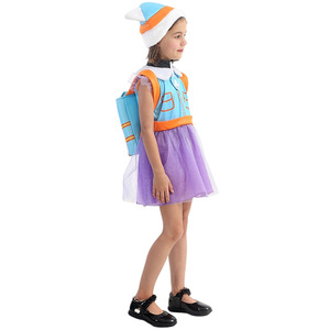 Children's Anime Costume Set Girls <b>Purple</b> Blue Dress With <b>Hat</b> And Vest For Performance Spring 2021 - Product Image 3