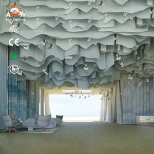 Installation <span class=keywords><strong>de</strong></span> <span class=keywords><strong>plafond</strong></span> en nuages ondulés sur mesure - Sculpture LED artistique pour <span class=keywords><strong>centre</strong></span> commercial et atrium - Product Image 1