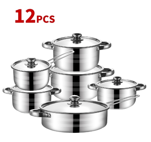 Cookware Set on Promotion 12 Pcs Stainless Steel Cookware Set with Induction Compatible · image 2
