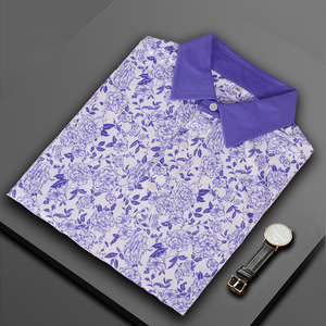 Diseño OEM logotipo personalizado gráfico 100 poliéster floral allover impresión sublimación secado rápido slim fit impresión suave Polo Golf camiseta - Product Image 1