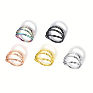 Anillo de Nariz Triple <span class=keywords><strong>Aro</strong></span> de Acero Quirúrgico 316L, Piercing de Concha, Daith, Hélix, Rook, Tragus, Joyería para <span class=keywords><strong>Labio</strong></span> y Oreja para Mujeres y Hombres - Product Image 1