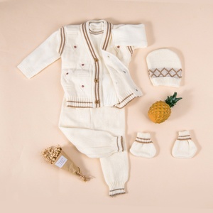 All'ingrosso di alta qualità 5 pezzi/set Set di <span class=keywords><strong>abbigliamento</strong></span> per bambine e bambine maglione lavorato a maglia e pantaloni Set di <span class=keywords><strong>abbigliamento</strong></span> per neonati - Product Image 3