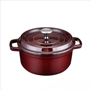 Casserole en fonte émaillée française multicolore à double poignée pour la cuisson lente, idéale pour la maison, la cuisine, <span class=keywords><strong>les</strong></span> restaurants et la restauration en gros - Product Image 2