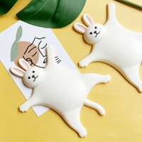 Sous-verre en silicone motif animal, dessin animé, support de tasse universel antidérapant pour table