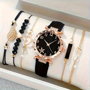 Set di Lusso 6 Pezzi: Orologio da Donna e Gioielli, Orologio al Quarzo e Bracciale, Perfetto per Regali e Momenti Speciali - Product Image 1
