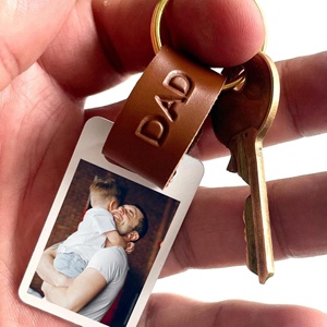 <span class=keywords><strong>Porte</strong></span>-clés Photo en <span class=keywords><strong>cuir</strong></span> Pu à Sublimation vierge, idée de cadeau d'anniversaire, de noël, de fête des pères, - Product Image 3
