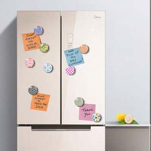 Aimant de réfrigérateur créatif 3D géométrique rond avec verre cristal, décoration de tableau blanc pour porte de réfrigérateur - Product Image 1