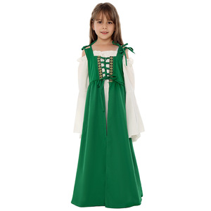 Enfants Filles Vintage Renaissance Flare Manches Royauté Princesse Robe Robe Médiévale Princesse <span class=keywords><strong>Costume</strong></span> RKHC-013 - Product Image 6
