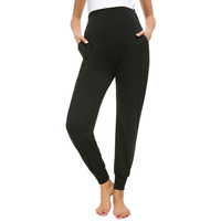 Calça feminina maternidade casual, calça elástica