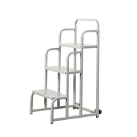 Entrepôt Jigong Echelle de sécurité en acier Plate-forme mobile roulante à 3 marches d'escalier robustes Roues certifiées CE/EN131 Hot-Dip