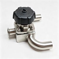 Válvula Sanitaria de Diafragma Manual de 3 Vías con Cuerpo Integrado Forjado SS316L, PTFE EPDM, Tri-Clamp, Válvula Higiénica para Alimentos y Farmacéutica