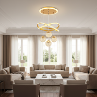 Lustres LED en cristal acrylique, aluminium et fer doré, réglables en hauteur, style minimaliste nordique de luxe pour chambre à coucher