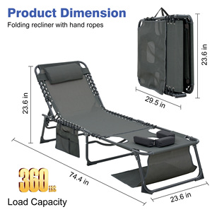 <b>Face</b> Down Chaise Lounge Chair 5 Position Adjustable Foldable <b>Tanning</b> Chair With <b>Face</b> And Arm Holes Outdoor Recliner - Product Image 2