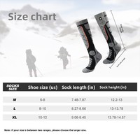 Chaussettes chauffantes personnalisables, batterie rechargeable, chauffe-pieds, chaussettes de randonnée, chaussettes chauffantes électriques pour le camping, le ski