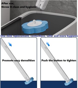 Disposable Toilet Cleaning <b>Brush</b> Sponge Head Plastic Handle Caddy Bathroom <b>Scrub</b> <b>Brush</b> - Product Image 2
