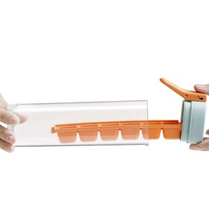 Plateau <span class=keywords><strong>distributeur</strong></span> de glaçons compact sans contact à 6 grilles Outil de congélation à boisson à une touche Levier poussoir de porte à dégagement inférieur en plastique - Product Image 6