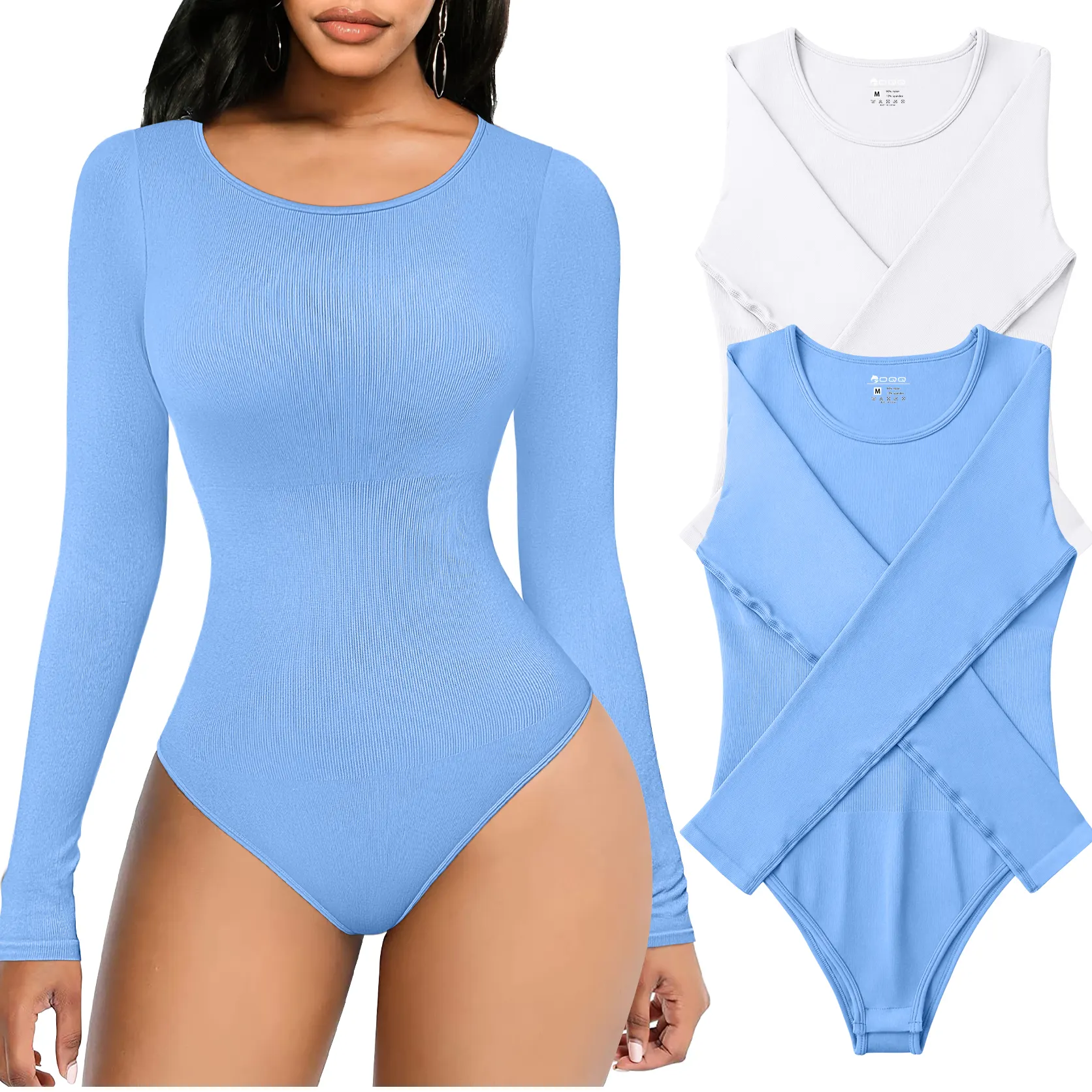 Body de alta elasticidade para mulheres, atacado de fábrica, body sexy, camiseta estriada, peça única, manga comprida