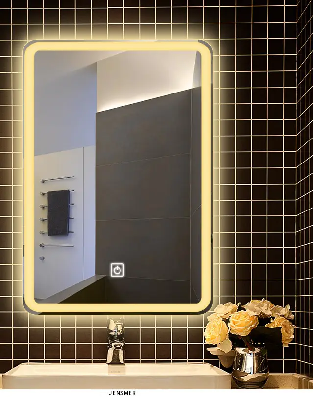 Заводская оптовая цена сенсорный экран квадратное светодиодное зеркало/зеркало для ванной комнаты/зеркало беткомнаты настенное освещение зеркало JITAI Китай