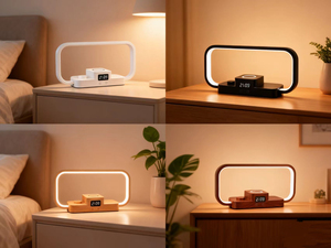 Fast Qi Charging Stand Table Lamp 3-in-1 Magnetic Wireless Charger with LED Lamp Alarm <b>Clock</b> for Bedroom - Product Image 4