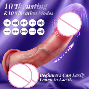 Vibratore Dildo a ventosa con spinta realistica per G Spot e stimolazione anale 9 velocità per adulti Sex Toy per uomini e donne e coppie - Product Image 3