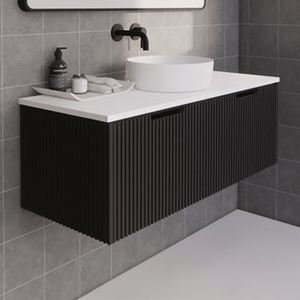 Mueble de Baño Moderno Minimalista de Alta Gama con Lavabo Circular Individual/Doble, Montado en la Pared, con Espejo LED - Product Image 3