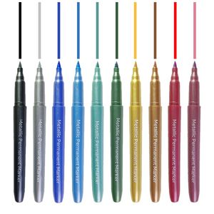 Marqueur <span class=keywords><strong>pour</strong></span> <span class=keywords><strong>verre</strong></span>, 10 couleurs, encre de qualité alimentaire <span class=keywords><strong>effaçable</strong></span> à sec et à l'eau, facile à effacer, couleurs amusantes, stylos métalliques <span class=keywords><strong>pour</strong></span> verres à vin - Product Image 1