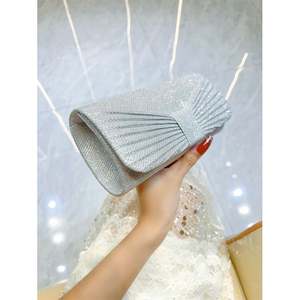 Tas Selempang Wanita Bentuk Pita Satin Kristal Berlian, Tas Mewah untuk Pesta, Prom, Clutch, Tas Malam - Product Image 2