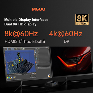 8945HS Mini Gaming Desktop PC 4.0 GHz 5.2 Octa Core 2*DDR5 NVMe SSD Dual LAN WiFi6 EU for Office Video Editing M600 Mini Gaming - Product Image 4