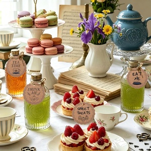 Etichette Regalo Personalizzate 'Drink Me Eat Me' per Tè e Dolci, Decorazioni Marroni per Tea Party, Etichette per Tazze e Torte - Product Image 3